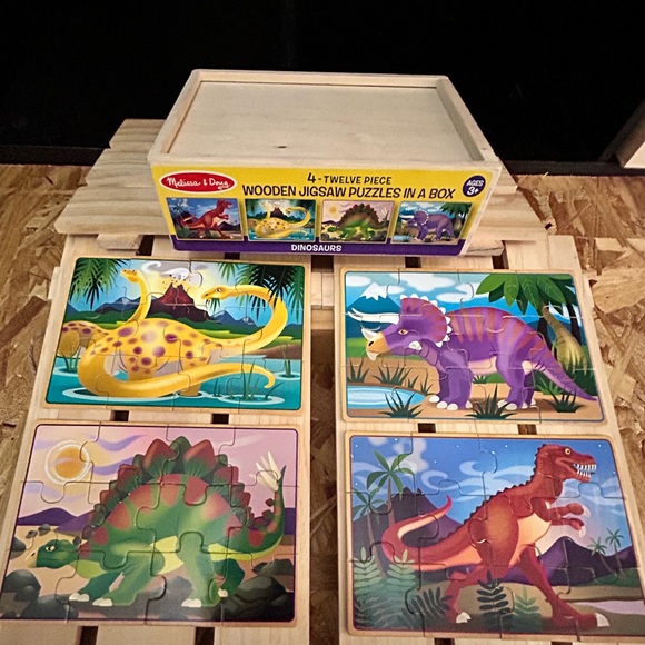 Melissa & Doug 4-twelve piece wooden puzzles in a box - Picture 5 of 6